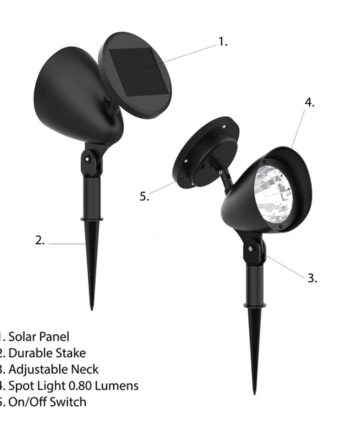 Load image into Gallery viewer, Outdoor Solar Powered LED Lights Stainless-Steel LED Lights - Weather-Resistant Spotlights
