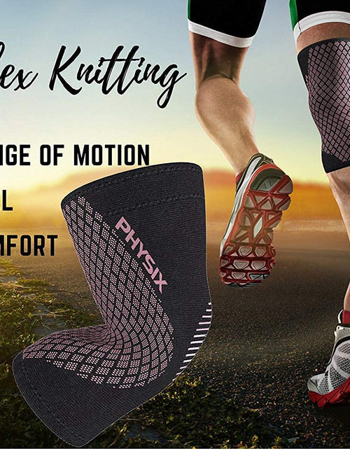 Load image into Gallery viewer, Physix Gear Knee Compression Sleeve for Men &amp; Women - Best Compression Knee Brace for Walking, Running, Gym, Basketball, Weightlifting,Workout, Sports - Knee Sleeves Support Compression &amp; Stability
