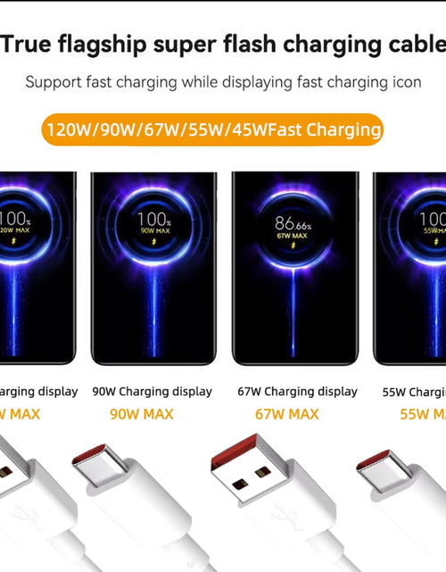 Load image into Gallery viewer, Original Usb Type C Cable 120W 100W 90W 67W Turbo Fast Charger Mi 17 15 14 13 12 T Pro 11 Ultra Poco F8 X8 X7 Redmi Note
