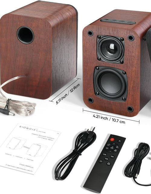 Load image into Gallery viewer, Powered Bluetooth Bookshelf Speakers, 40W Record Player Speakers with 2.75 Inch
