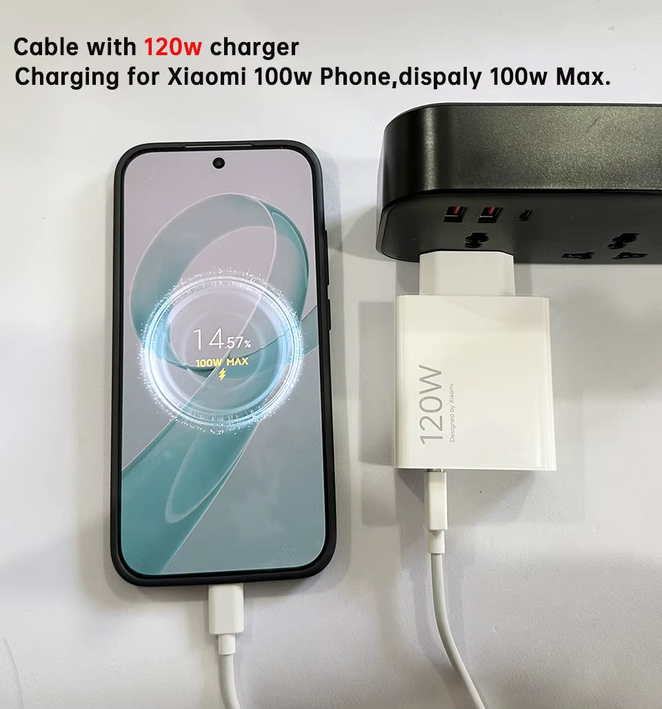 Original Usb Type C Cable 120W 100W 90W 67W Turbo Fast Charger Mi 17 15 14 13 12 T Pro 11 Ultra Poco F8 X8 X7 Redmi Note