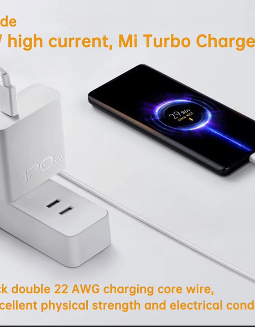 Load image into Gallery viewer, Original Usb Type C Cable 120W 100W 90W 67W Turbo Fast Charger Mi 17 15 14 13 12 T Pro 11 Ultra Poco F8 X8 X7 Redmi Note

