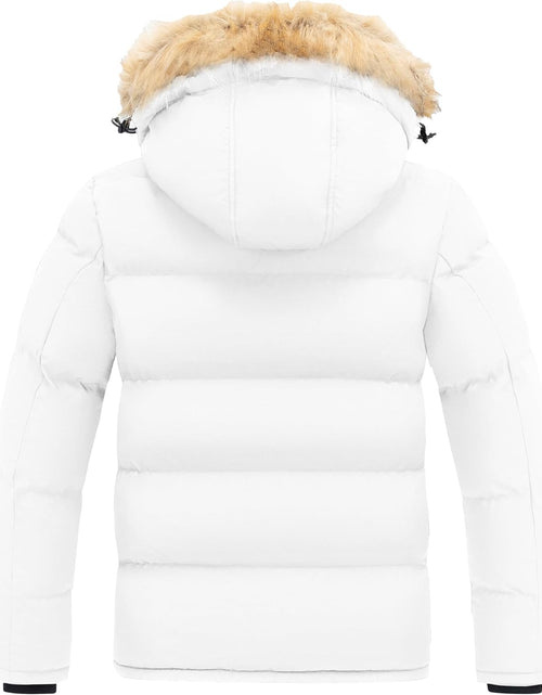 Load image into Gallery viewer, Men'S Puffer Jacket Cotton Coat with Removable Hood Black Small

